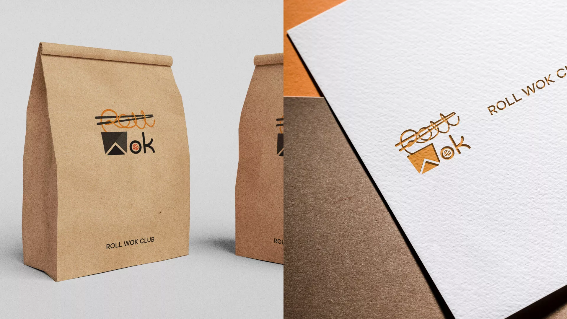Разработка логотипа суши-бара «Roll Wok Club» в Киреевске