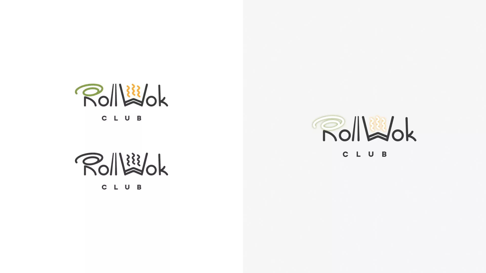 Разработка логотипа и фирменного стиля суши-бара «Roll Wok Club» в Киреевске