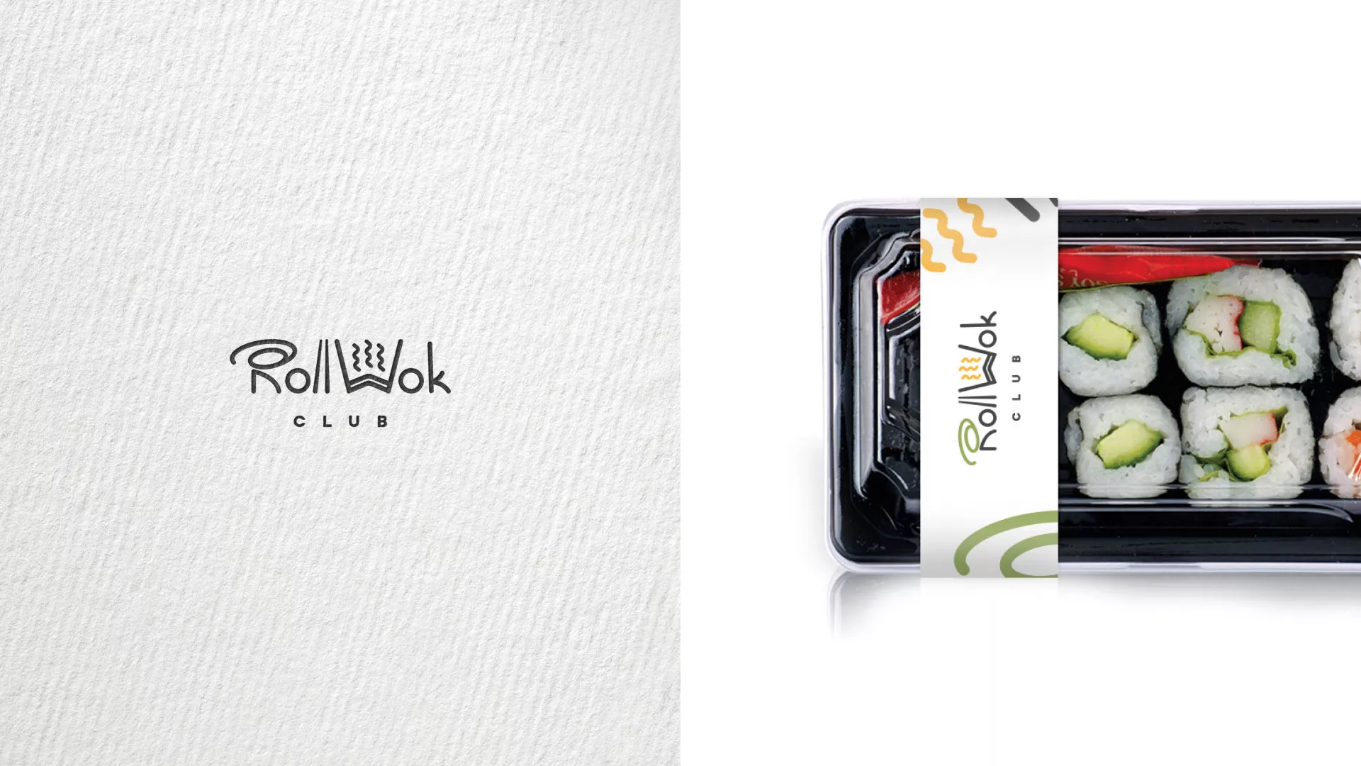 Разработка наклеек для суши-бара «Roll Wok Club» в Киреевске