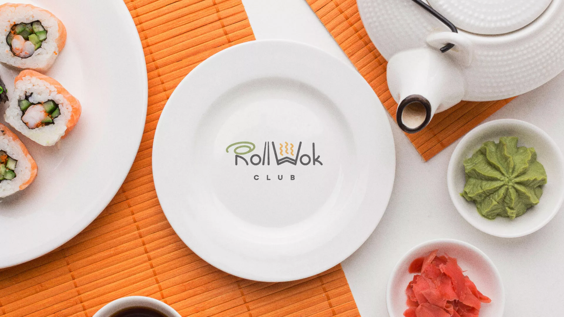 Разработка логотипа и фирменного стиля в Киреевске для суши-бара «Roll Wok Club» Разработка логотипа и фирменного стиля в Киреевске для суши-бара «Roll Wok Club»